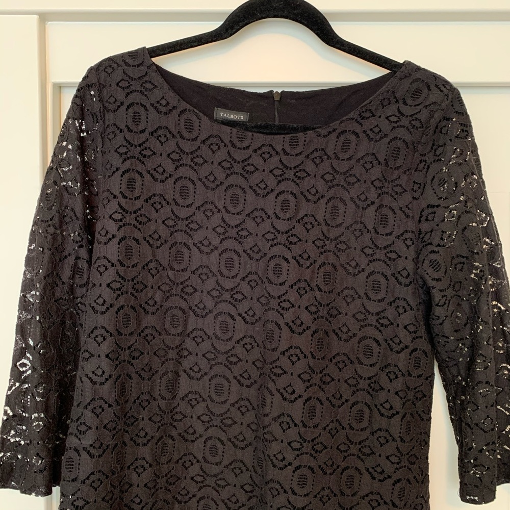 Women’s Talbot’s Black Lace 3/4 Sleeve Top Size L